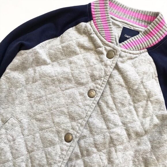 Gapkids quilt stitched varsity jacket VGUC L(10Y) - Picture 2 of 4